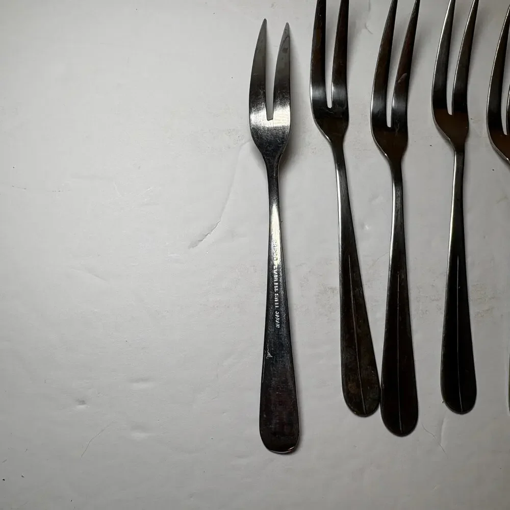 Vintage Capco Set of 7 Stainless Steel Fondue Appetizer Forks 6.25